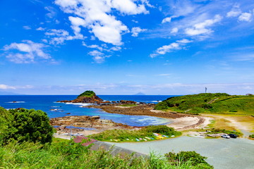 Obraz premium 初夏の爪木崎灯台、静岡県下田市須崎にて