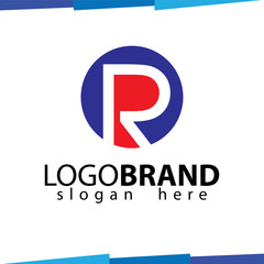 R Letter in circle Logo vector