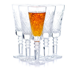 glasses for alcohol on a white background. Isolation