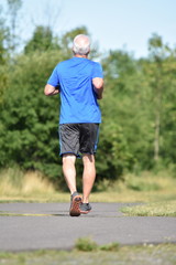 Bald Senior Male Jogging