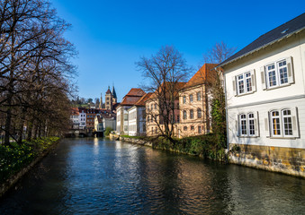 Fototapeta na wymiar Germany, Historic medieval city esslingen am neckar alongside water or river neckar