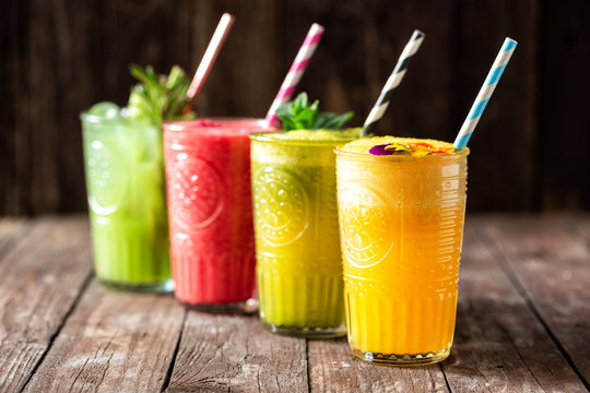Four smoothies with great taste and instant energy boost packed with essential nutrients for body nourishment