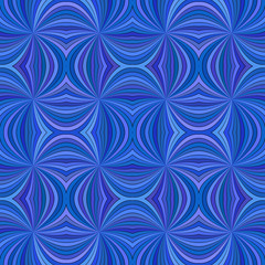 Blue seamless abstract hypnotic swirling ray stripe pattern background