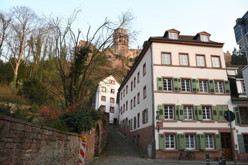 Fototapeta na wymiar Heidelberger Schloss vom Eselspfad