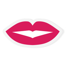 pink lips icon- vector illustration