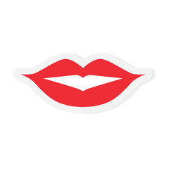 red lips icon- vector illustration