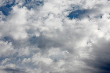 blue sky and white clouds.Freshness of the new day.Bright blue background.Relaxing feeling like being in the sky.