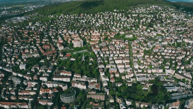 Aerial view of residential area in Zurich, Switzerland