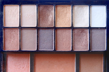 eyeshadow brown tone in cosmetic palette