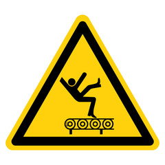 Fall Hazard From Conveyor Symbol Sign, Vector Illustration, Isolate On White Background Label .EPS10