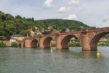 Fototapeta premium Heidelberg, Germany - a university town and popular tourist destination, Heidelberg is a wonderful town which displays a baroque style Old Town and a romantic cityscape