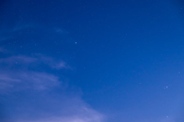 Blue dark night sky with stars