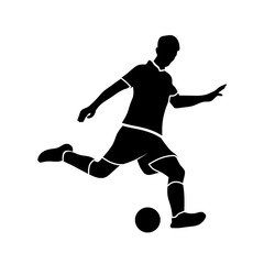 Soccer players silhouettes color vector illustration