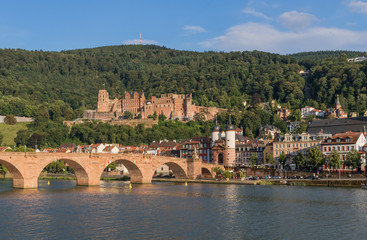 Obraz premium Heidelberg, Germany - a university town and popular tourist destination, Heidelberg is a wonderful town which displays a baroque style Old Town and a romantic cityscape