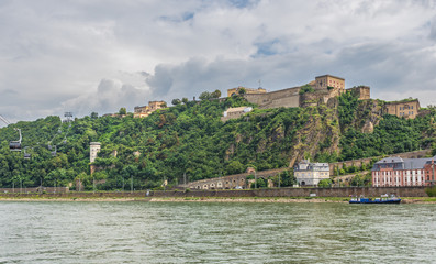 Fototapeta na wymiar oblenz, Germany - located on the confluence of rivers Rhine and Moselle, Koblenz is a wonderful town which displays a medieval Old Town and many important landmarks