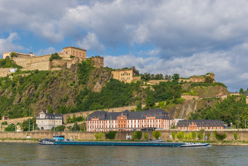 Fototapeta na wymiar oblenz, Germany - located on the confluence of rivers Rhine and Moselle, Koblenz is a wonderful town which displays a medieval Old Town and many important landmarks