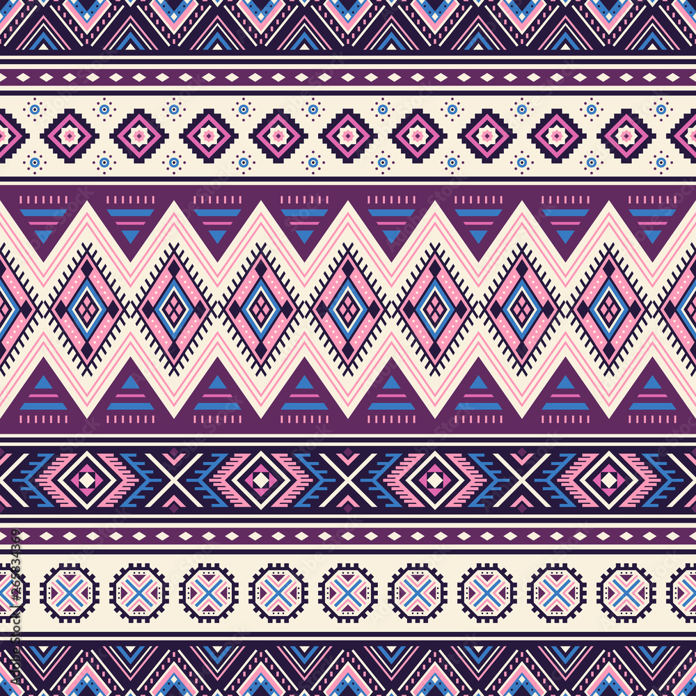 Wall mural Tribal geometric seamless pattern.