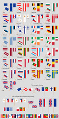 A set of flags EU countries. Official colors. Correct proportion. Vector