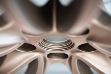 Detail close up of luxury light alloy wheel