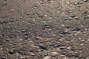 structure of asphalt road in the morning
