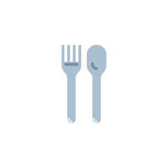 Kitchen cutlery flat icon, vector sign, Spoon and fork colorful pictogram isolated on white. Symbol, logo illustration. Flat style design