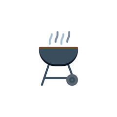 Charcoal Barbecue flat icon, vector sign, BBQ grill colorful pictogram isolated on white. Symbol, logo illustration. Flat style design