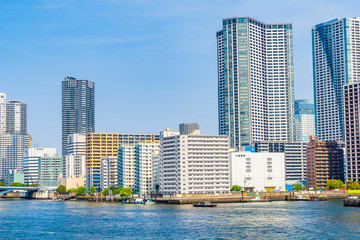 Fototapeta premium 晴海エリアの風景 High-rise condominium in Tokyo