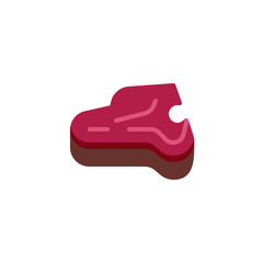 Meat steak slice flat icon, vector sign, Beef steak colorful pictogram isolated on white. Symbol, logo illustration. Flat style design
