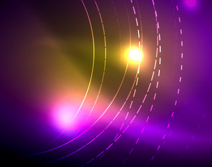 Neon circles abstract background