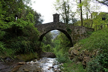 Roman bridge over the Deglio canal in the Apuan Alps
