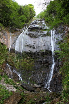 waterfalls of the Acquapendente in Garfagnana on the Apuan Alps in Tuscany