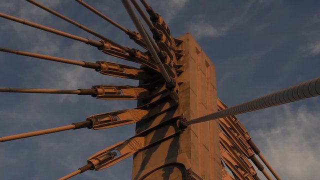 Timelapse Clouds Float Above The Massive Steel Mount