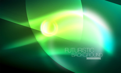 Vector glowing neon circles abstract background