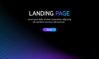 Abstract gradient curve line on black background