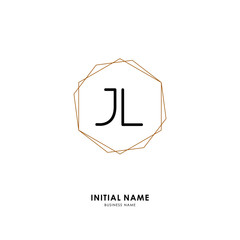 J L JL Initial logo letter with minimalist concept. Vector with scandinavian style logo.