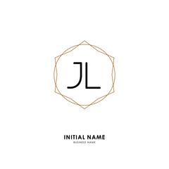 J L JL Initial logo letter with minimalist concept. Vector with scandinavian style logo.