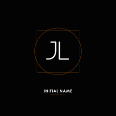 J L JL Initial logo letter with minimalist concept. Vector with scandinavian style logo.