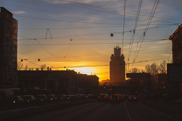 Fototapeta na wymiar Soviet sunset
