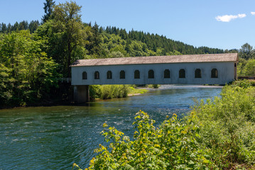 Goodpasture Covered Bridge, the second longest covered bridge in Oregon USA