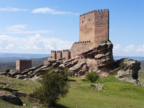 FAMOUS MEDIEVAL CASTLE IN GUADALAJARA, SPAIN