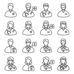 Doctor icon set