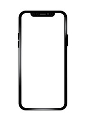 Smart phone with white background