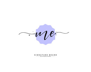 M E ME initial logo handwriting  template vector
