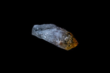 Citrine Quartz Mineral on Black