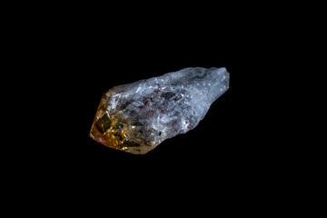 Citrine Quartz Mineral on Black