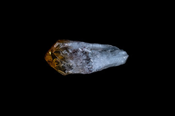 Citrine Quartz Mineral on Black