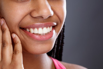 Close up of beautiful white teeth
