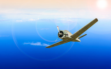 old plane over the sea