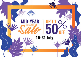 Fototapeta na wymiar special offers and promotion banner. Mid Year Sale, Summer Sale. Promotion template design usable for print or web, banner and poster.