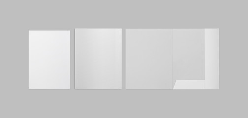 2 Flap Folder Mockup with A4 Paper
